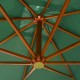 Hanging Parasol 300x300 cm Wooden Pole Green Hanging Parasol 300x300 cm Wooden Pole Green