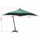 Hanging Parasol 300x300 cm Wooden Pole Green Hanging Parasol 300x300 cm Wooden Pole Green
