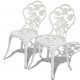 3 Piece Bistro Set Cast Aluminium White 3 Piece Bistro Set Cast Aluminium White
