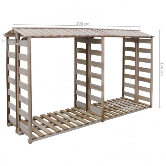 Firewood Storage Shed 300x90x176 cm Impregnated Pinewood Firewood Storage Shed 300x90x176 cm Impregnated Pinewood