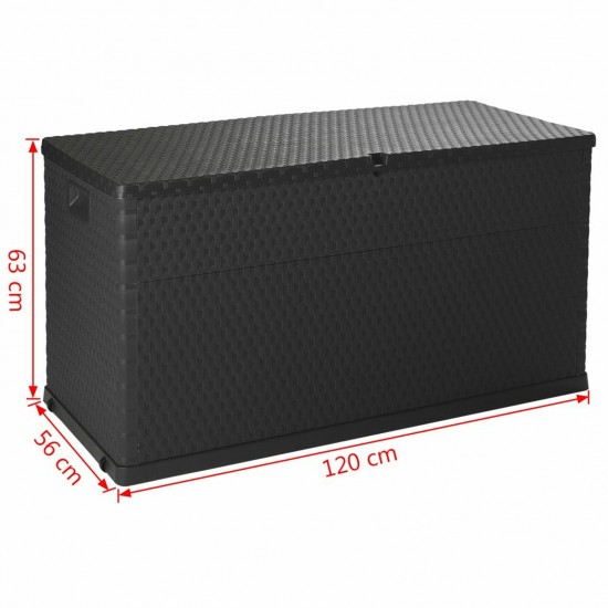 Garden Storage Box Anthracite 120x56x63 cm PP Rattan Garden Storage Box Anthracite 120x56x63 cm PP Rattan