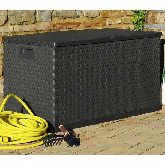 Garden Storage Box Anthracite 120x56x63 cm PP Rattan Garden Storage Box Anthracite 120x56x63 cm PP Rattan