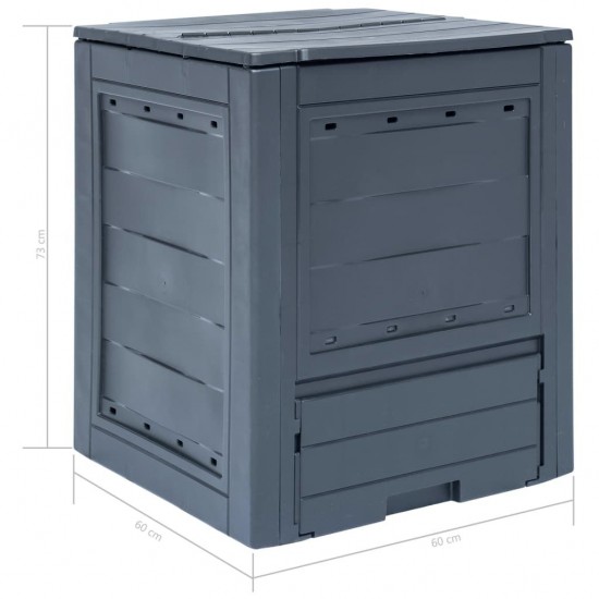 Garden Composter Grey 60x60x73 cm 260 L Garden Composter Grey 60x60x73 cm 260 L