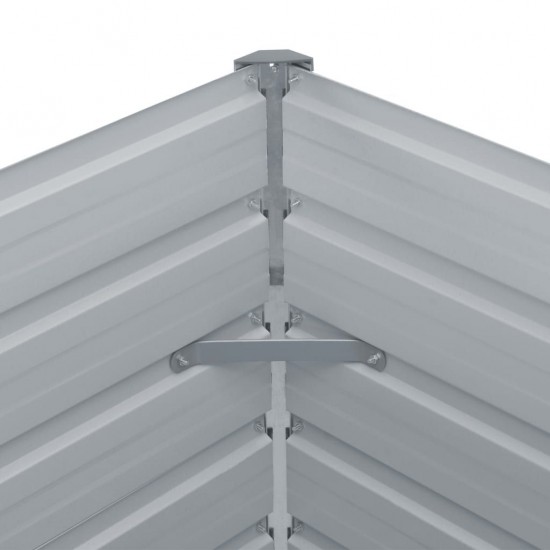 Raised Garden Bed 100x100x45 cm Galvanised Steel Grey Raised Garden Bed 100x100x45 cm Galvanised Steel Grey