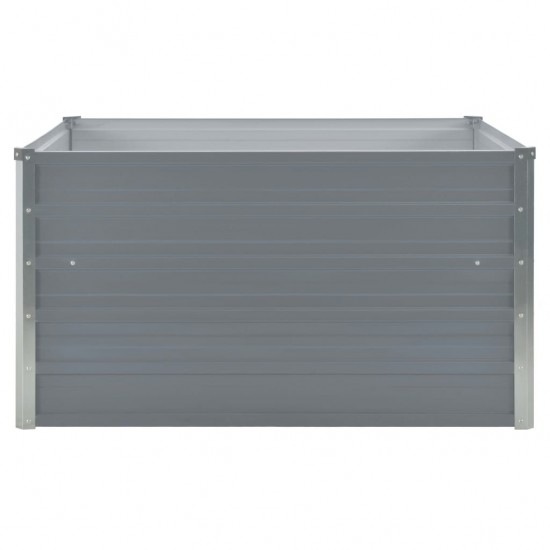 Raised Garden Bed 100x100x45 cm Galvanised Steel Grey Raised Garden Bed 100x100x45 cm Galvanised Steel Grey