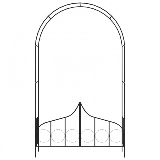 Garden Arch with Gate Black 138x40x238 cm Iron Garden Arch with Gate Black 138x40x238 cm Iron