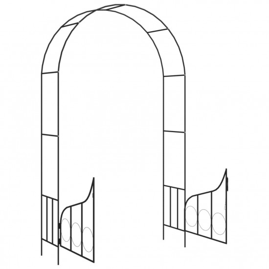 Garden Arch with Gate Black 138x40x238 cm Iron Garden Arch with Gate Black 138x40x238 cm Iron