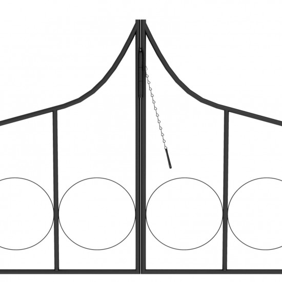 Garden Arch with Gate Black 138x40x238 cm Iron Garden Arch with Gate Black 138x40x238 cm Iron