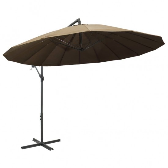 Hanging Parasol Taupe 3 m Aluminium Pole Hanging Parasol Taupe 3 m Aluminium Pole