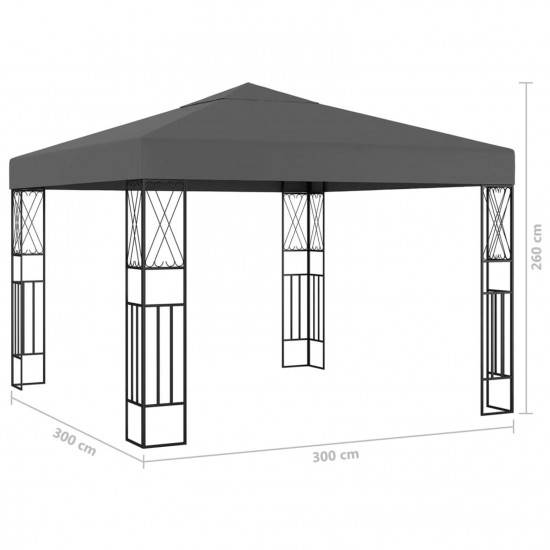 Gazebo 3x3 m Anthracite Fabric Gazebo 3x3 m Anthracite Fabric