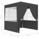 Professional Party Tent with Side Walls 2x2 m Anthracite 90 g/m? Professional Party Tent with Side Walls 2x2 m Anthracite 90 g/m?