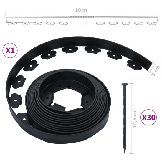 Flexible Lawn Edging with 30 Pegs 10 m 5 cm Flexible Lawn Edging with 30 Pegs 10 m 5 cm