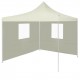 Professional Folding Party Tent with 2 Sidewalls 2x2 m Steel Cream Professional Folding Party Tent with 2 Sidewalls 2x2 m Steel Cream