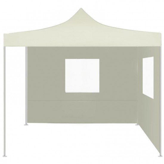 Professional Folding Party Tent with 2 Sidewalls 2x2 m Steel Cream Professional Folding Party Tent with 2 Sidewalls 2x2 m Steel Cream