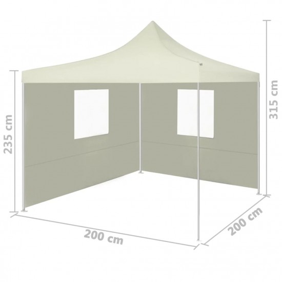 Professional Folding Party Tent with 2 Sidewalls 2x2 m Steel Cream Professional Folding Party Tent with 2 Sidewalls 2x2 m Steel Cream