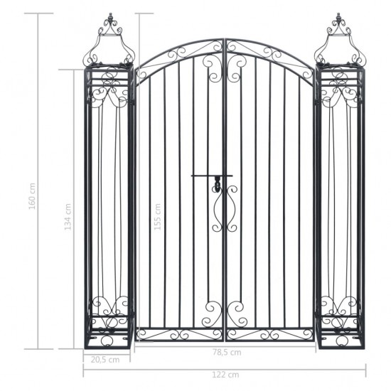 Ornamental Garden Gate Wrought Iron 122x20.5x160 cm Ornamental Garden Gate Wrought Iron 122x20.5x160 cm
