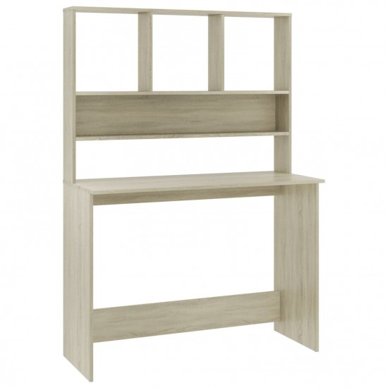 Desk with Shelves Sonoma Oak 110x45x157 cm Chipboard Desk with Shelves Sonoma Oak 110x45x157 cm Chipboard