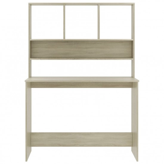Desk with Shelves Sonoma Oak 110x45x157 cm Chipboard Desk with Shelves Sonoma Oak 110x45x157 cm Chipboard