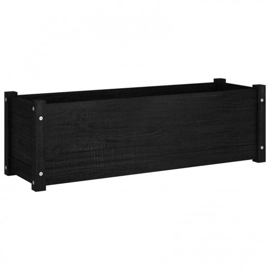 Garden Planters 2 pcs Black 100x31x31 cm Solid Pinewood Garden Planters 2 pcs Black 100x31x31 cm Solid Pinewood