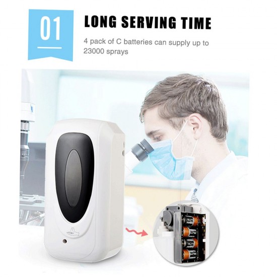 Fengjie Bathroom Touchless Cleaning Liquid Dispenser Machine Wall-mounted Fine Mist Spray Hand Hygiene Automatic Sensor Hand Cleaner F1303 Induction Sprayer Machine 1000ML (Batteries not included) Fengjie Bathroom Touchless Cleaning Liquid Dispenser Machine Wall-mounted Fine Mist Spray Hand Hygiene Automatic Sensor Hand Cleaner F1303 Induction Sprayer Machine 1000ML (Batteries not included)