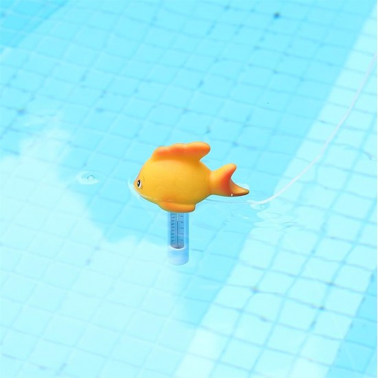 Practical Durable Cute Baby Cartoon Goldfish Indoor Outdoor Floating Thermometer With String For Swimming Pool Practical Durable Cute Baby Cartoon Goldfish Indoor Outdoor Floating Thermometer With String For Swimming Pool