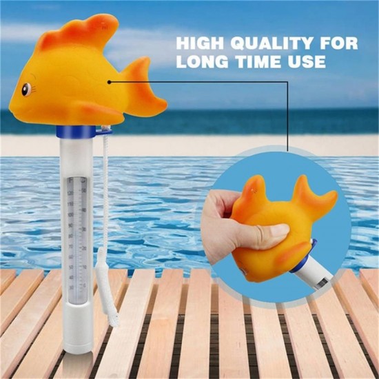 Practical Durable Cute Baby Cartoon Goldfish Indoor Outdoor Floating Thermometer With String For Swimming Pool Practical Durable Cute Baby Cartoon Goldfish Indoor Outdoor Floating Thermometer With String For Swimming Pool