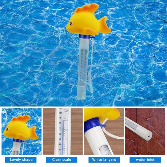 Practical Durable Cute Baby Cartoon Goldfish Indoor Outdoor Floating Thermometer With String For Swimming Pool Practical Durable Cute Baby Cartoon Goldfish Indoor Outdoor Floating Thermometer With String For Swimming Pool