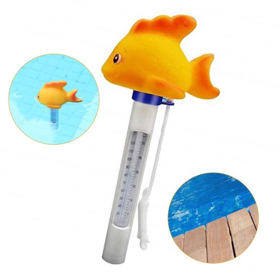 Practical Durable Cute Baby Cartoon Goldfish Indoor Outdoor Floating Thermometer With String For Swimming Pool Practical Durable Cute Baby Cartoon Goldfish Indoor Outdoor Floating Thermometer With String For Swimming Pool