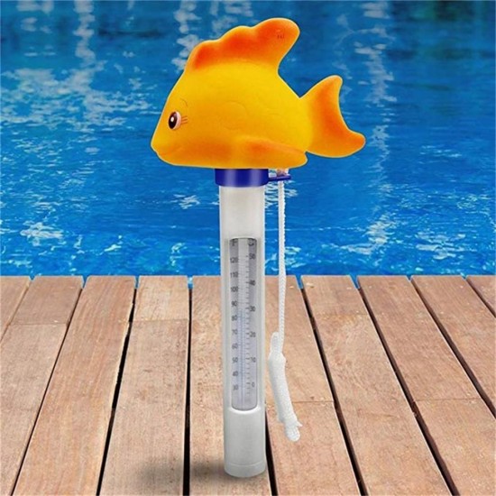 Practical Durable Cute Baby Cartoon Goldfish Indoor Outdoor Floating Thermometer With String For Swimming Pool Practical Durable Cute Baby Cartoon Goldfish Indoor Outdoor Floating Thermometer With String For Swimming Pool