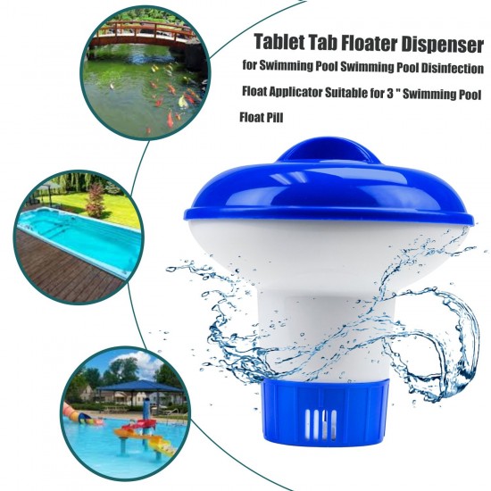 Floating Tablet Spa Chemical Dispenser Floating Pool Chlorine Dispenser Chemical Holder for 1.5 inches Chlorine Tablets Adjustable Flow Vents for Increased Control Floating Tablet Spa Chemical Dispenser Floating Pool Chlorine Dispenser Chemical Holder for 1.5 inches Chlorine Tablets Adjustable Flow Vents for Increased Control