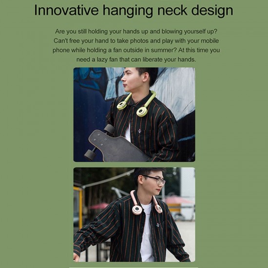 Hanging Neck Fan 3 Speed Bladeless Fan Turbo Driven Fan Large Capacity Hanging Neck Fan Does Not Get Stuck Hair Fan Burst Cherry Blossom Powder Hanging Neck Fan 3 Speed Bladeless Fan Turbo Driven Fan Large Capacity Hanging Neck Fan Does Not Get Stuck Hair Fan Burst Cherry Blossom Powder