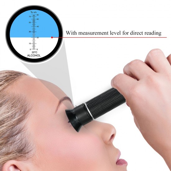 Portable Handheld ATC Alcohol Refractometer Liquor Volume Percent Tester with 0-80% Measuring Range Portable Handheld ATC Alcohol Refractometer Liquor Volume Percent Tester with 0-80% Measuring Range