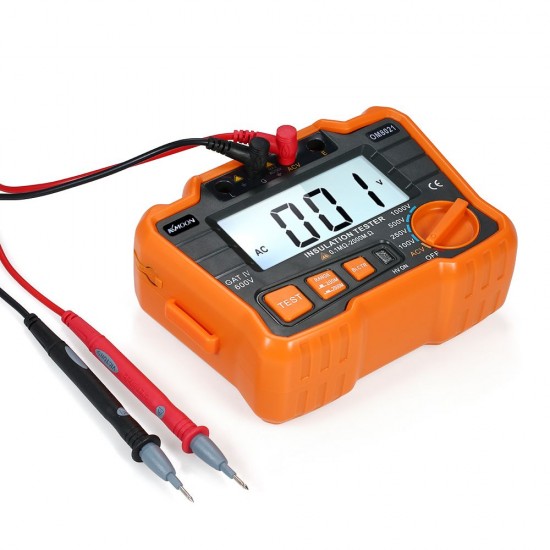 KKmoon Insulation Resistance Tester DCV ACV Meter 1000V Ground Megger Megohmmeter MegOhm Voltmeter w/LCD Backlight Display KKmoon Insulation Resistance Tester DCV ACV Meter 1000V Ground Megger Megohmmeter MegOhm Voltmeter w/LCD Backlight Display