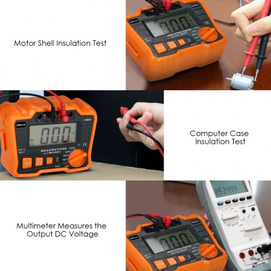 KKmoon Insulation Resistance Tester DCV ACV Meter 1000V Ground Megger Megohmmeter MegOhm Voltmeter w/LCD Backlight Display KKmoon Insulation Resistance Tester DCV ACV Meter 1000V Ground Megger Megohmmeter MegOhm Voltmeter w/LCD Backlight Display