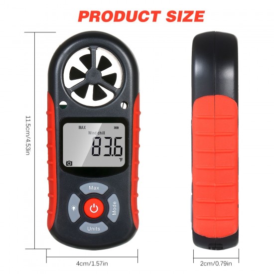 8 in 1 Handheld Digital Anemometer Wind Speed/Wind Chill/Temperature/Humidity/Heat Index/Dew Point/Barometric Pressure/Altitude Meter Digital Meteorograph with LCD Backlight 8 in 1 Handheld Digital Anemometer Wind Speed/Wind Chill/Temperature/Humidity/Heat Index/Dew Point/Barometric Pressure/Altitude Meter Digital Meteorograph with LCD Backlight