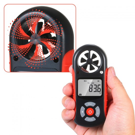 8 in 1 Handheld Digital Anemometer Wind Speed/Wind Chill/Temperature/Humidity/Heat Index/Dew Point/Barometric Pressure/Altitude Meter Digital Meteorograph with LCD Backlight 8 in 1 Handheld Digital Anemometer Wind Speed/Wind Chill/Temperature/Humidity/Heat Index/Dew Point/Barometric Pressure/Altitude Meter Digital Meteorograph with LCD Backlight