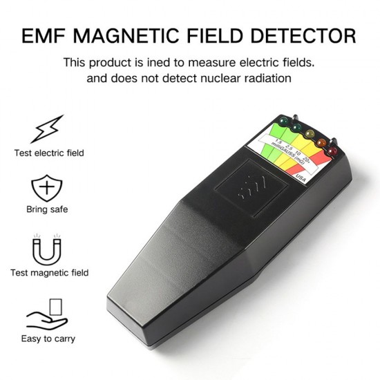 Electromagnetic Field EMF Gauss Meter Radiation Detector Portable EMF Magnetic Field Monitor 5 LED Gauss Meter Electromagnetic Field EMF Gauss Meter Radiation Detector Portable EMF Magnetic Field Monitor 5 LED Gauss Meter