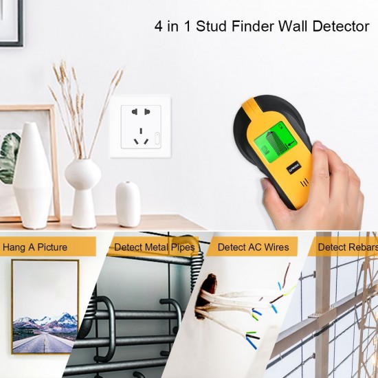 4 in 1 Wall Tester Stud Finder Sensor Wall Scanner with LCD Display for Wood AC Wire Metal Studs Detection 4 in 1 Wall Tester Stud Finder Sensor Wall Scanner with LCD Display for Wood AC Wire Metal Studs Detection