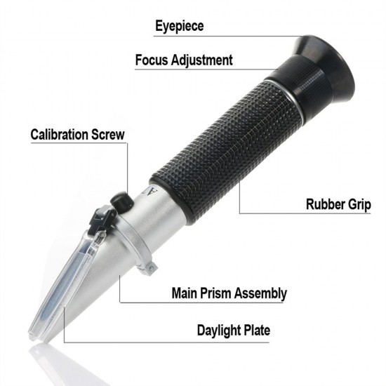 Portable Handheld ATC Alcohol Refractometer Liquor Volume Percent Tester with 0-80% Measuring Range Portable Handheld ATC Alcohol Refractometer Liquor Volume Percent Tester with 0-80% Measuring Range