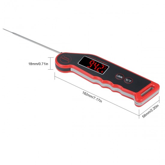 1.9-inch LED Digital Food Temperature Meter Instant Read Meat Soup Beverage Food Thermometer Accurate and Easy Cooking Thermometer with Magnet Adsorption for Cooking Grilling BBQ 1.9-inch LED Digital Food Temperature Meter Instant Read Meat Soup Beverage Food Thermometer Accurate and Easy Cooking Thermometer with Magnet Adsorption for Cooking Grilling BBQ