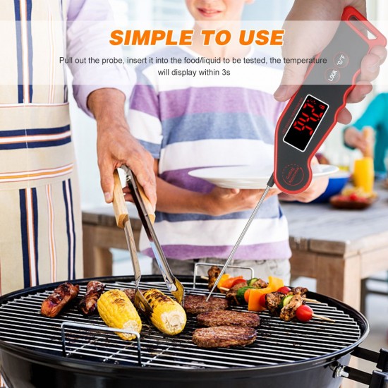 1.9-inch LED Digital Food Temperature Meter Instant Read Meat Soup Beverage Food Thermometer Accurate and Easy Cooking Thermometer with Magnet Adsorption for Cooking Grilling BBQ 1.9-inch LED Digital Food Temperature Meter Instant Read Meat Soup Beverage Food Thermometer Accurate and Easy Cooking Thermometer with Magnet Adsorption for Cooking Grilling BBQ