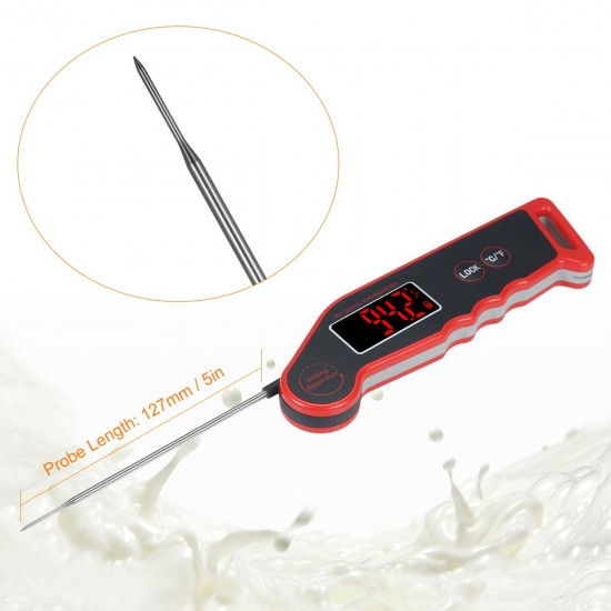 1.9-inch LED Digital Food Temperature Meter Instant Read Meat Soup Beverage Food Thermometer Accurate and Easy Cooking Thermometer with Magnet Adsorption for Cooking Grilling BBQ 1.9-inch LED Digital Food Temperature Meter Instant Read Meat Soup Beverage Food Thermometer Accurate and Easy Cooking Thermometer with Magnet Adsorption for Cooking Grilling BBQ
