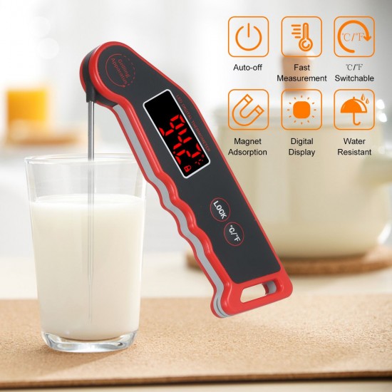 1.9-inch LED Digital Food Temperature Meter Instant Read Meat Soup Beverage Food Thermometer Accurate and Easy Cooking Thermometer with Magnet Adsorption for Cooking Grilling BBQ 1.9-inch LED Digital Food Temperature Meter Instant Read Meat Soup Beverage Food Thermometer Accurate and Easy Cooking Thermometer with Magnet Adsorption for Cooking Grilling BBQ