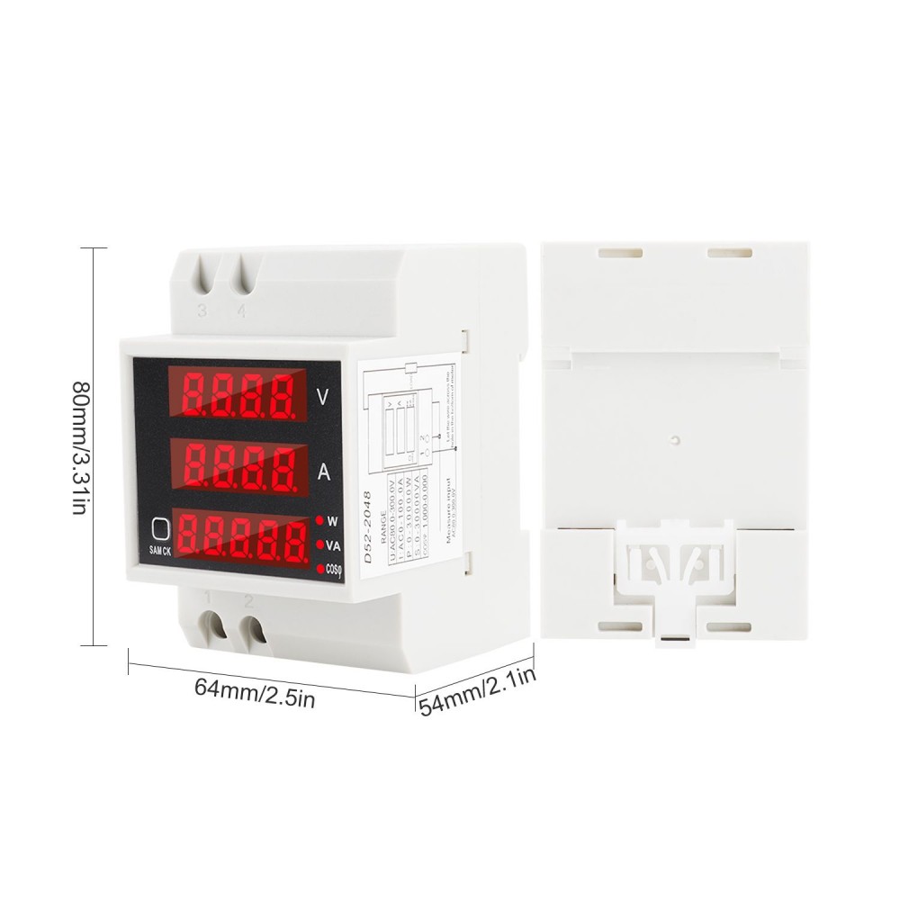 AC80-300V 100A Multi-functional Digital Din Rail C... - Grandado - View #5