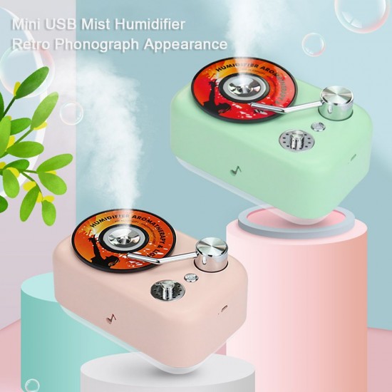 Mini USB Mist Humidifier with Night Light & Aroma Diffuser 300ml Retro Phonograph Appearance Small Humidifiers Warm Yellow/ Colorful Light Spray Humidifiers with Aromatherapy Quiet for Adults Kids Bedrooms Offices Baby Rooms Mini USB Mist Humidifier with Night Light & Aroma Diffuser 300ml Retro Phonograph Appearance Small Humidifiers Warm Yellow/ Colorful Light Spray Humidifiers with Aromatherapy Quiet for Adults Kids Bedrooms Offices Baby Rooms