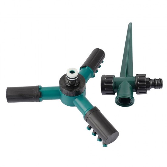 360 Degree Rotating Sprinkler with Three-arm Sprayer and Plastic Ground Plug Irrigation Sprinkler with Adjustable Nozzle Automatic Rotary Sprinkler Irrigation Tool for Watering Garden Lawn 360 Degree Rotating Sprinkler with Three-arm Sprayer and Plastic Ground Plug Irrigation Sprinkler with Adjustable Nozzle Automatic Rotary Sprinkler Irrigation Tool for Watering Garden Lawn