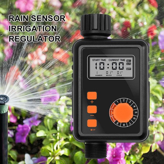 Electronic Irrigation Regulator Automatic Irrigation Timer with Large LCD Screen Waterproof Sprinkler Controller 9 Separate Timing Programs Weak Electricity Protection Rain Sensor Outdoor Garden Watering Device Irrigation Tool Electronic Irrigation Regulator Automatic Irrigation Timer with Large LCD Screen Waterproof Sprinkler Controller 9 Separate Timing Programs Weak Electricity Protection Rain Sensor Outdoor Garden Watering Device Irrigation Tool