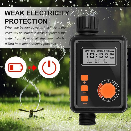 Electronic Irrigation Regulator Automatic Irrigation Timer with Large LCD Screen Waterproof Sprinkler Controller 9 Separate Timing Programs Weak Electricity Protection Rain Sensor Outdoor Garden Watering Device Irrigation Tool Electronic Irrigation Regulator Automatic Irrigation Timer with Large LCD Screen Waterproof Sprinkler Controller 9 Separate Timing Programs Weak Electricity Protection Rain Sensor Outdoor Garden Watering Device Irrigation Tool