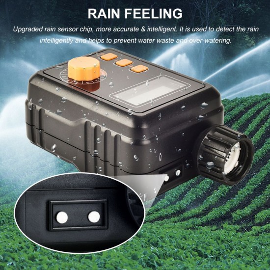 Electronic Irrigation Regulator Automatic Irrigation Timer with Large LCD Screen Waterproof Sprinkler Controller 9 Separate Timing Programs Weak Electricity Protection Rain Sensor Outdoor Garden Watering Device Irrigation Tool Electronic Irrigation Regulator Automatic Irrigation Timer with Large LCD Screen Waterproof Sprinkler Controller 9 Separate Timing Programs Weak Electricity Protection Rain Sensor Outdoor Garden Watering Device Irrigation Tool