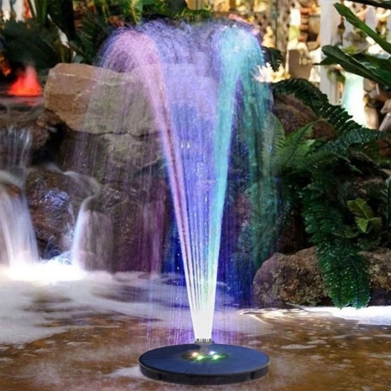 Solar Fountain Pump 3W Solar Powered Outdoor Bird Bath Fountain 7 Spray Patterns Water Pump with Colored LED Lights Battery Backup for Garden Pond Pool Fish Tank Aquarium and Pet Solar Fountain Pump 3W Solar Powered Outdoor Bird Bath Fountain 7 Spray Patterns Water Pump with Colored LED Lights Battery Backup for Garden Pond Pool Fish Tank Aquarium and Pet
